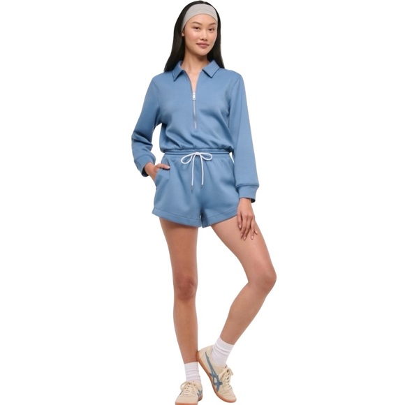Abercrombie & Fitch Pants - Abercrombie & Fitch YPB neoKNIT Long-Sleeve Half-Zip Romper